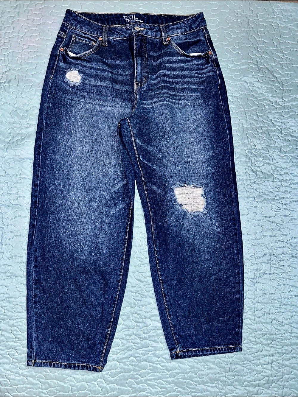Time and Tru High Rise Barrel Jeans Size 10